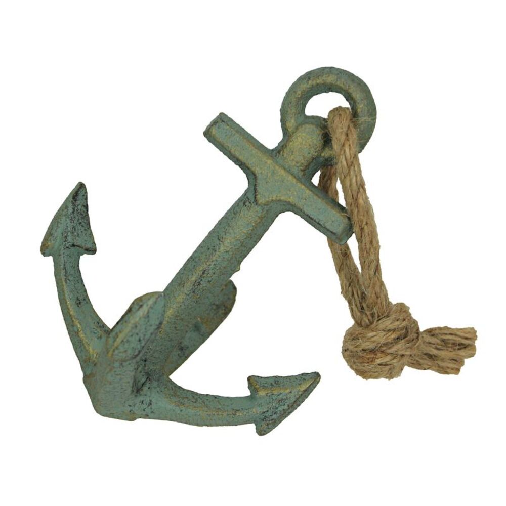 Verdigris Cast Iron Ship Anchor Bookend Sculpture